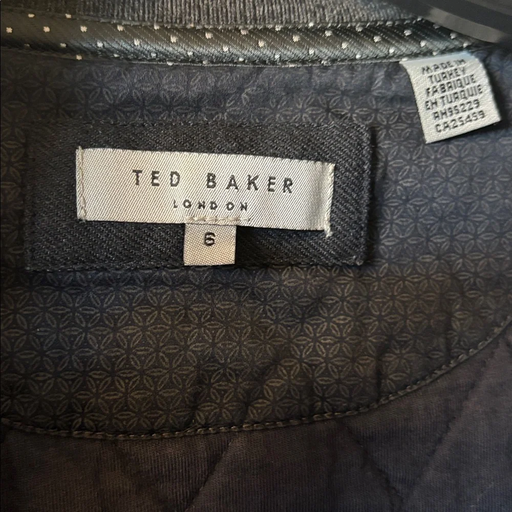 Ted Baker Dark Gray Quilted Bomber Jacket size 6